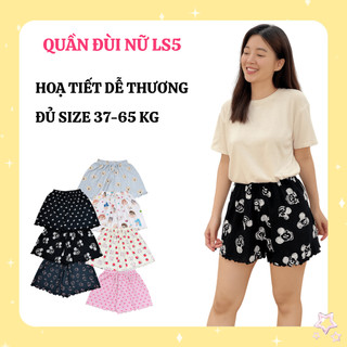 Combo 3 quần đùi nữ T2T chất cotton mềm mại ( có lẻ 1 quần ) hoạ tiết dễ thương size 37 - 65 kg LS5