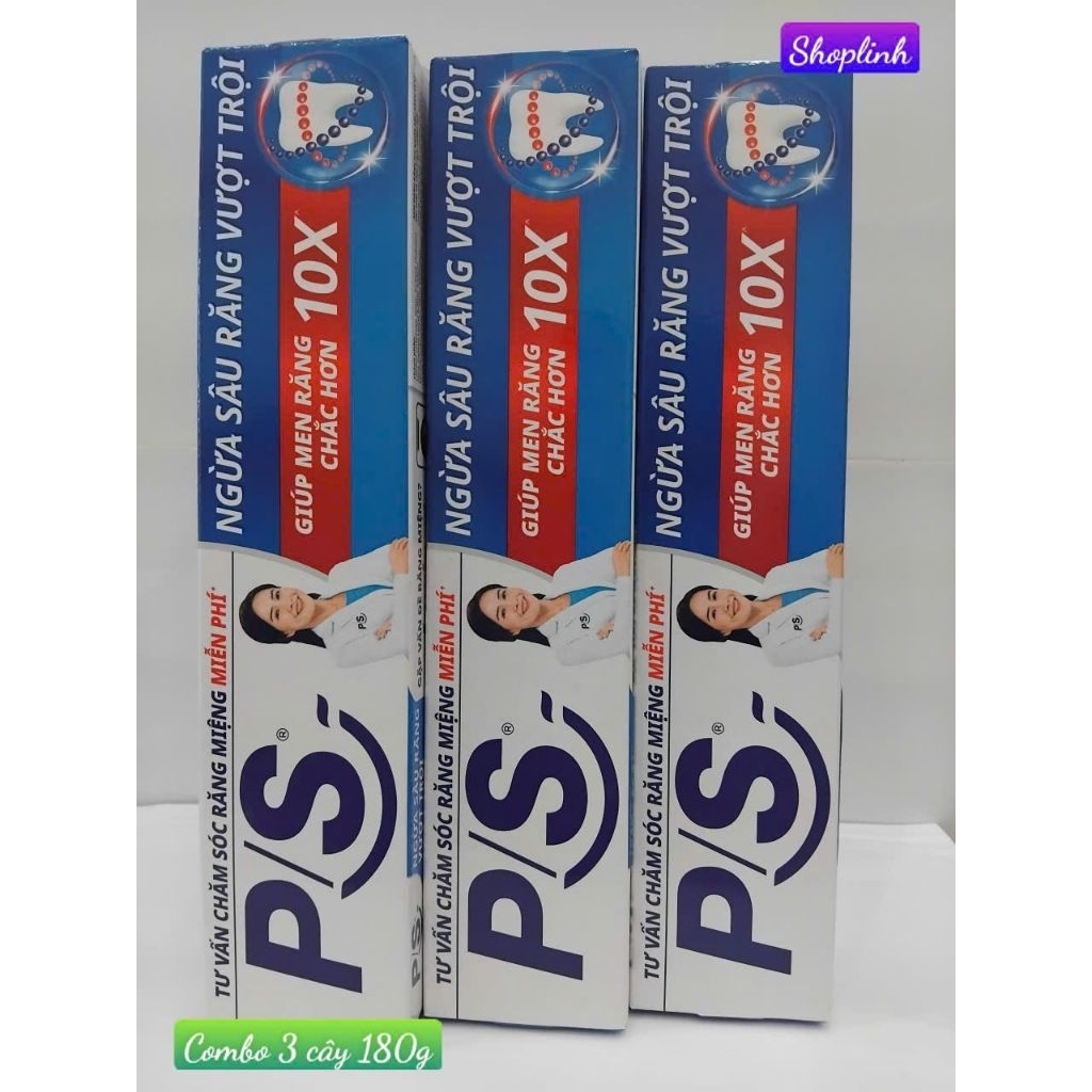 Combo 3 cây kem đánh răng P/S ngừa sâu răng vượt trội 180g
