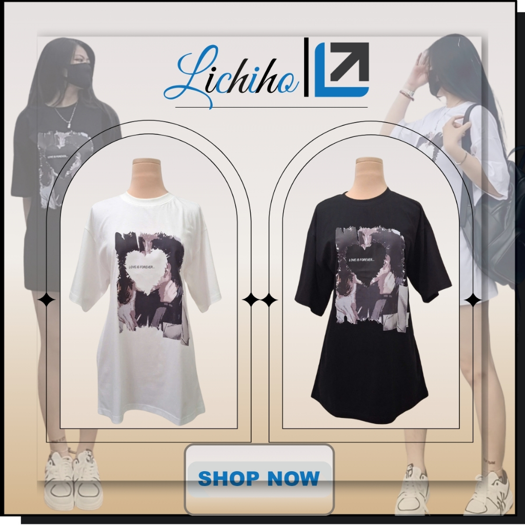 Áo Thun Nam Nữ Unisex Form Rộng  In Chữ Forever Love Ý Nghĩa Áo Phông Oversize Cotton Lichiho | BigBuy360 - bigbuy360.vn
