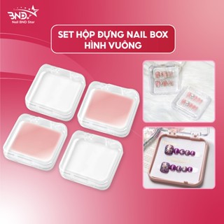  Hộp đựng nail box trong suốt hình vuông - Combo hộp đựng bảo vệ nailbox đựng mi fan nhựa mica loại tốt 