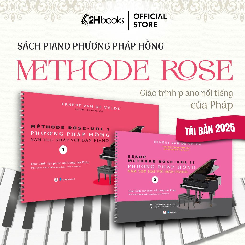 Sách Piano Methode Rose Phương Pháp Hồng, Giáo trình piano nổi tiếng của Pháp - HHB
