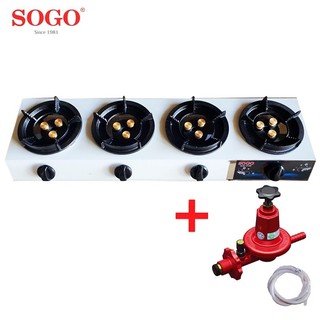 Combo bếp khè gas 4 lò bán công nghiệp sogo gt-208s4-3dd + van gas cao áp namilux na-538sh + 1,5m dây