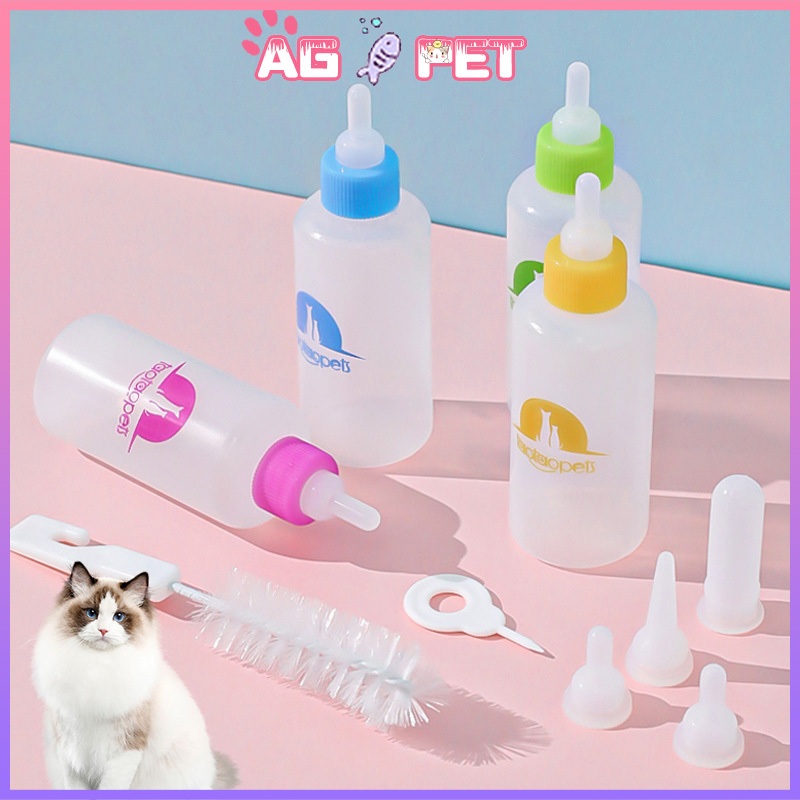 Bộ Bình Sữa Cho Chó Mèo Nhựa PP An Toàn, Tiện Lợi Dung Tích 60ml
