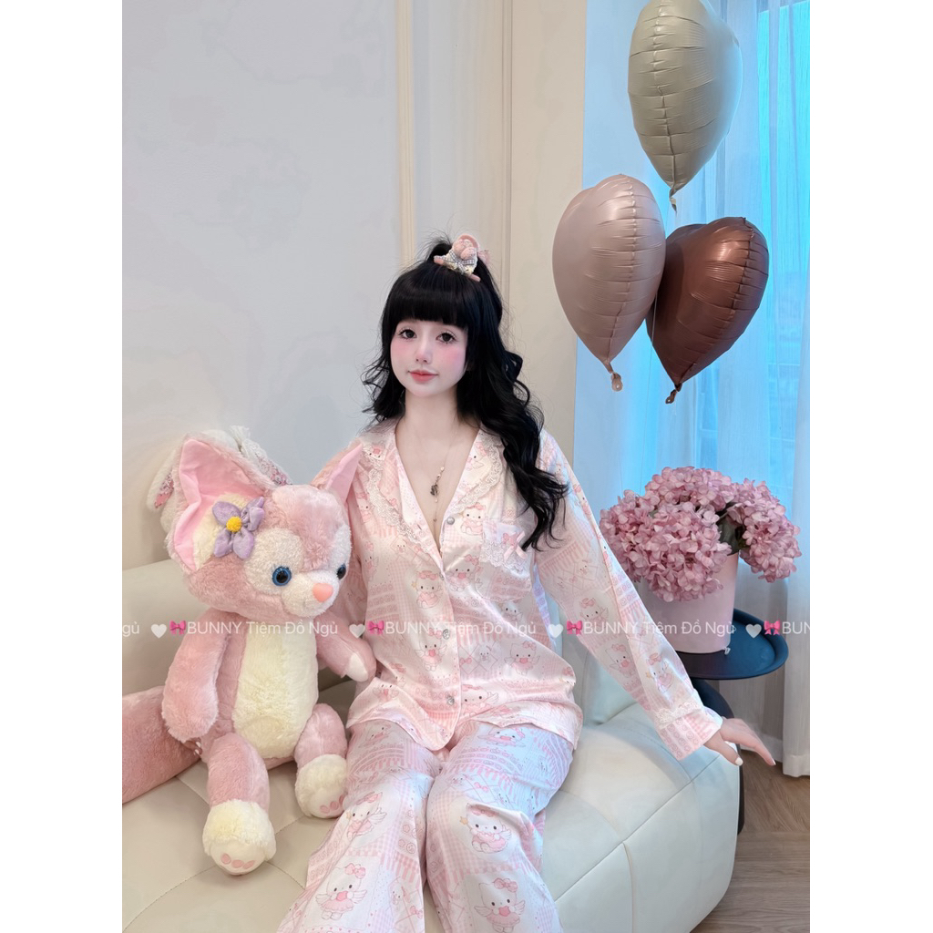 BUNNY : Bộ Đồ Ngủ Kit Ty Hồng Baby (39-55kg)