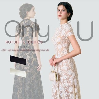  Váy Ren Dáng Dài Chất Liệu Cao Cấp Đầm Hoa Thiết Kế Cổ Tròn Sang Trọng Tôn Dáng - OV05 