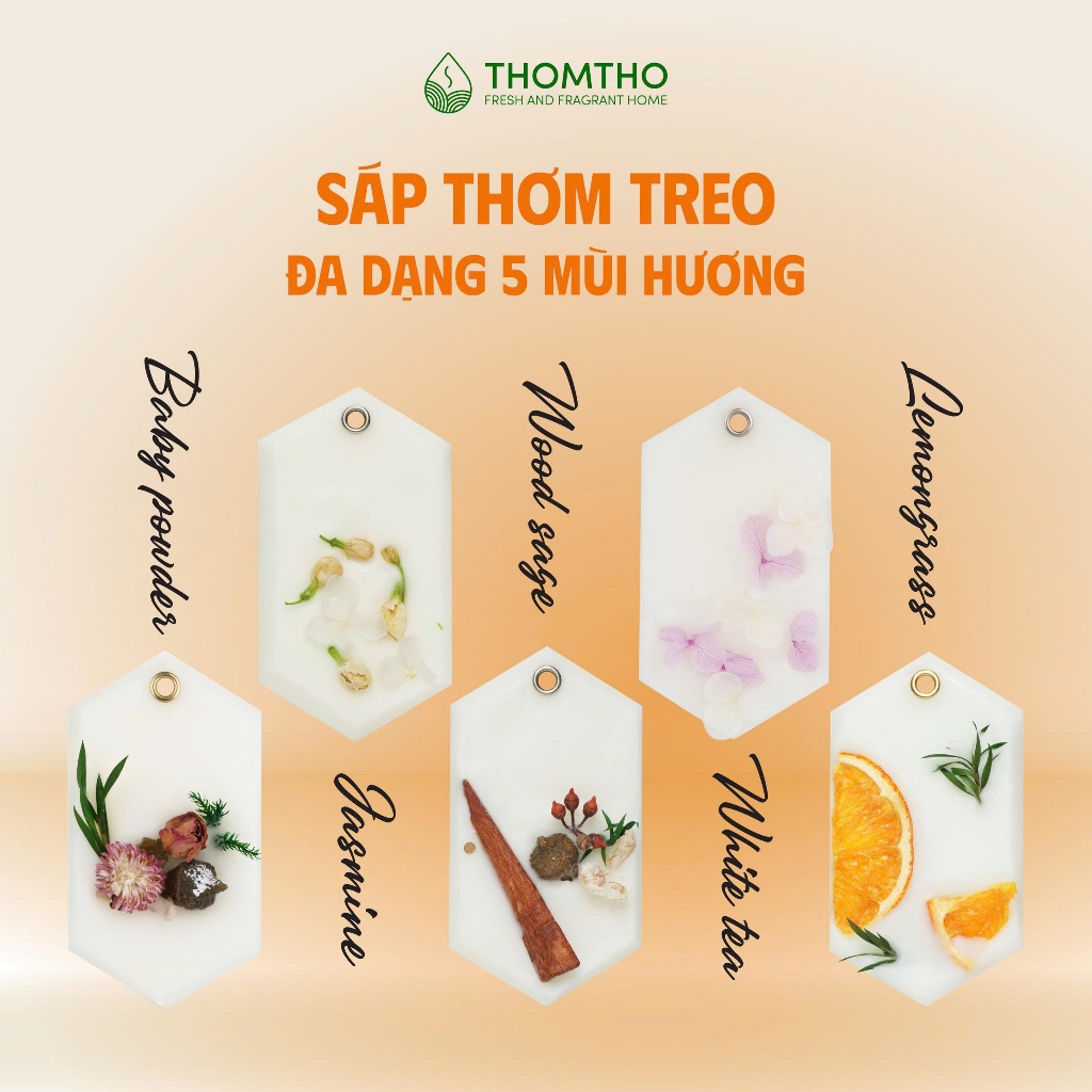 Sáp Thơm Dạng Treo THOMTHO Tiện Lợi Treo Tủ Quần Áo, Ô Tô, Nhà Tắm Mang Lại Hương Thơm Dễ Chịu Gumi