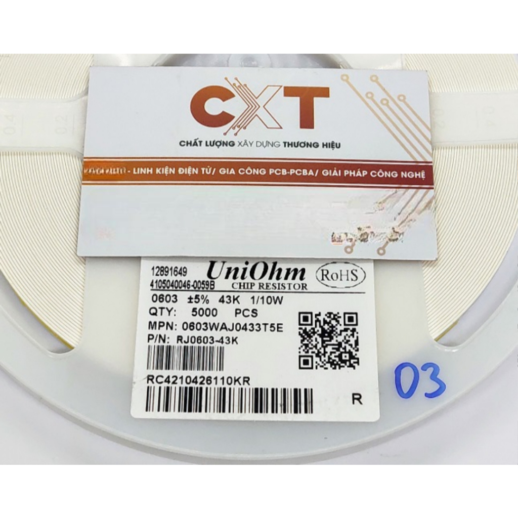 Điện trở 43K 0603 (5%) (50c)