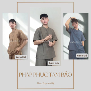 Tam Bảo Tĩnh Tâm – Vải đũi TC, 3 màu thanh tịnh