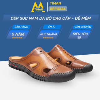  Giày nam sục sabo Timanvn SA17 chất liệu da bò quai ngang thiết kế mọi cao cấp bảo hành 5 năm 