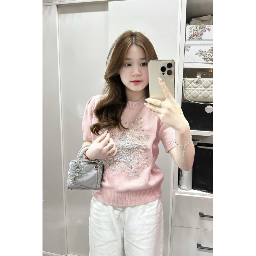 (HÀNG QC L1) Áo len sao hồng form vừa ORCHID SHOP