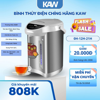 Bình Thủy Điện 5,8L KAW, Công Suất Lớn, Giữ Ấm, 3 Chế Độ Lấy Nước,Công Nghệ Nhật Bản,Tiết Kiệm Điện Bảo Hành 12 Tháng