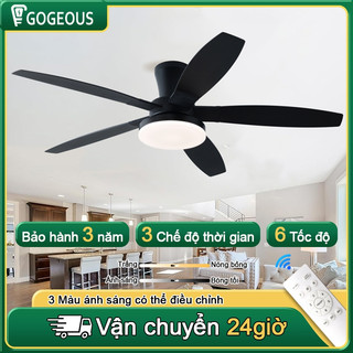 Quạt trần GOGEOUS 5 cánh quạt trần có đèn cho phòng ngủ phòng khách phòng làm việc cánh ABS đèn 3màu