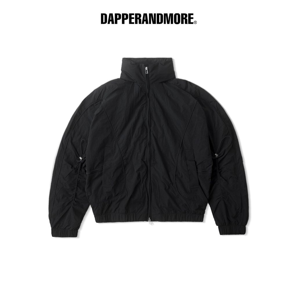  Áo Khoác Gió DAPPERANDMORE Hood Panelled Jacket Vải Dù 2 Lớp Phối Line Rã May Kèm Dây Rút Tay Áo - Black 