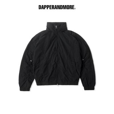 Áo Khoác Gió DAPPERANDMORE "HOOD PANELLED JACKET" Vải Dù 2 Lớp Phối Line Rã May Kèm Dây Rút Tay Áo - Đen
