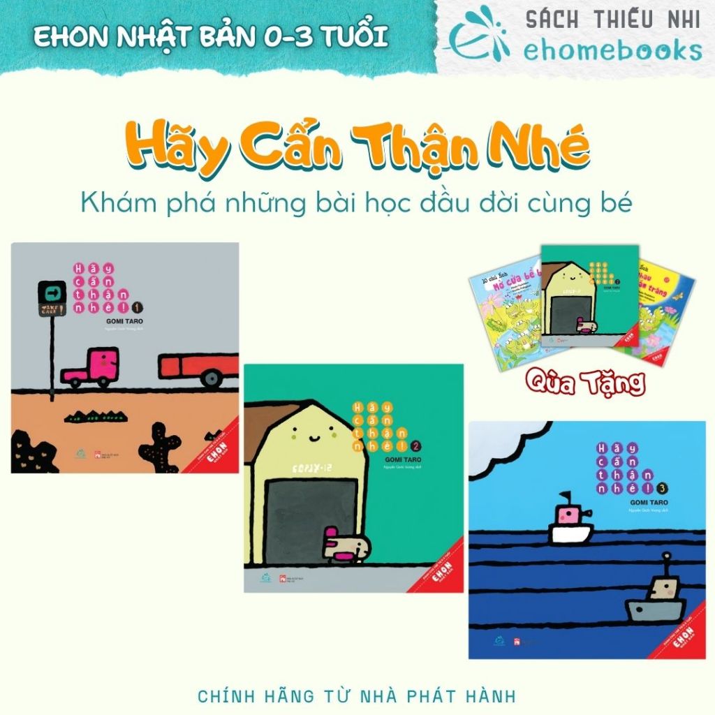 Sách Ehon Hãy cẩn thận nhé combo 3 cuốn
