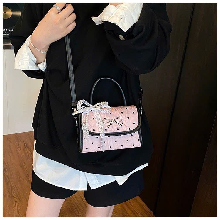 Túi đeo chéo phối nơ màu hồng dễ thương phù hợp phong cách thường ngày - DK024 | BigBuy360 - bigbuy360.vn