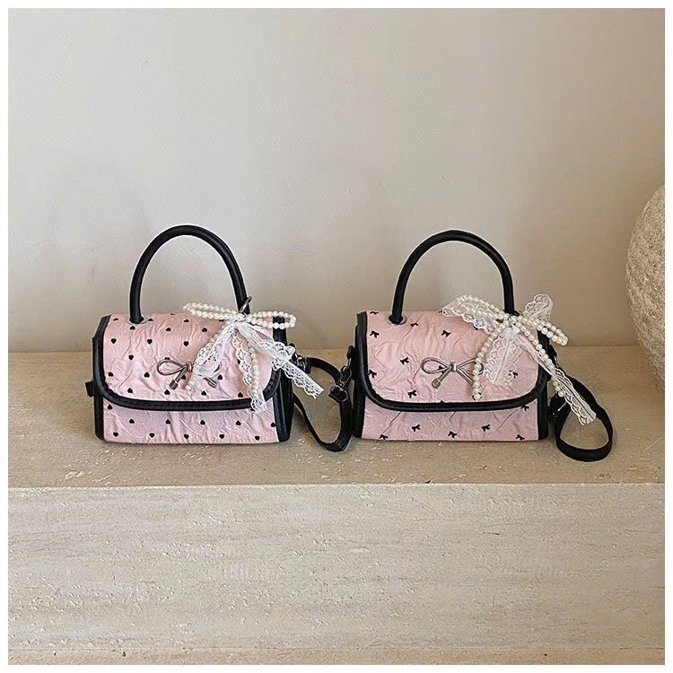 Túi đeo chéo phối nơ màu hồng dễ thương phù hợp phong cách thường ngày - DK024 | BigBuy360 - bigbuy360.vn