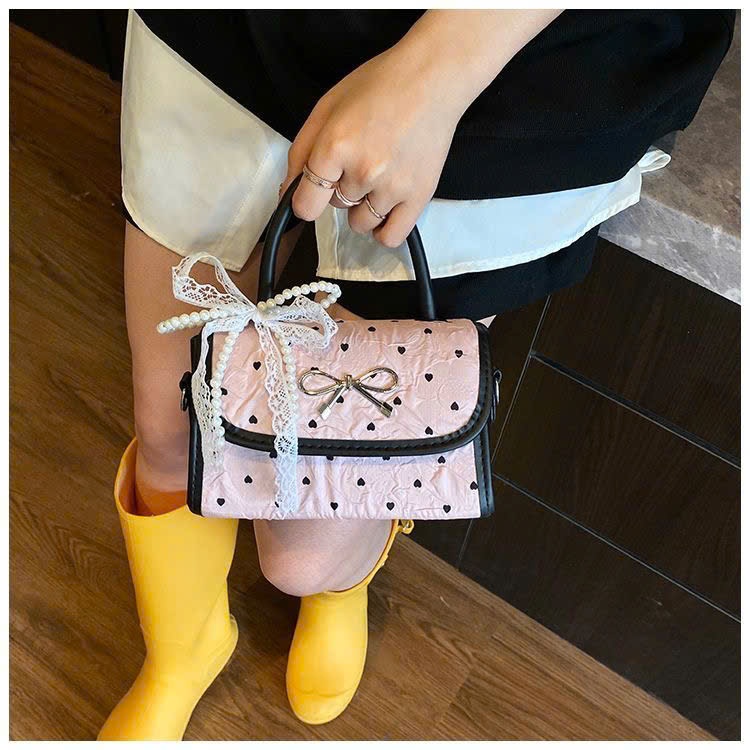 Túi đeo chéo phối nơ màu hồng dễ thương phù hợp phong cách thường ngày - DK024 | BigBuy360 - bigbuy360.vn