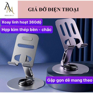 (Hợp Kim - Siêu Bền) Giá Đỡ Điện Thoại Gấp Gọn, Chân Đế Chụp Ảnh Livestream Xoay 360◦
