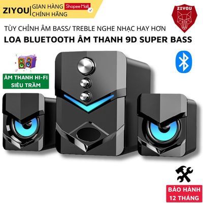 Loa Vi Tính Để Bàn Tích Hợp Bluetooth Ziyou D222 Âm Thanh 9D Super Bass Cực Căng Nghe Nhạc Xem Phim