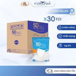  Thùng 300 cái  Khẩu trang 3 lớp  5D mask Befit Nam Anh Famapro 10 cái bịch 