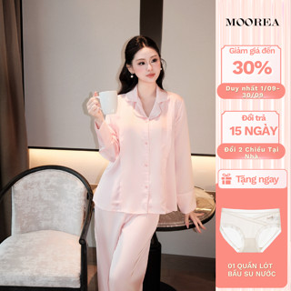  Đồ Bộ Bầu Dài Tay Thu Đông Đồ Bộ Sau Sinh Cloudia Lụa Statin Cao Cấp Mềm Mại Thoáng Nhẹ Moorea DB02 