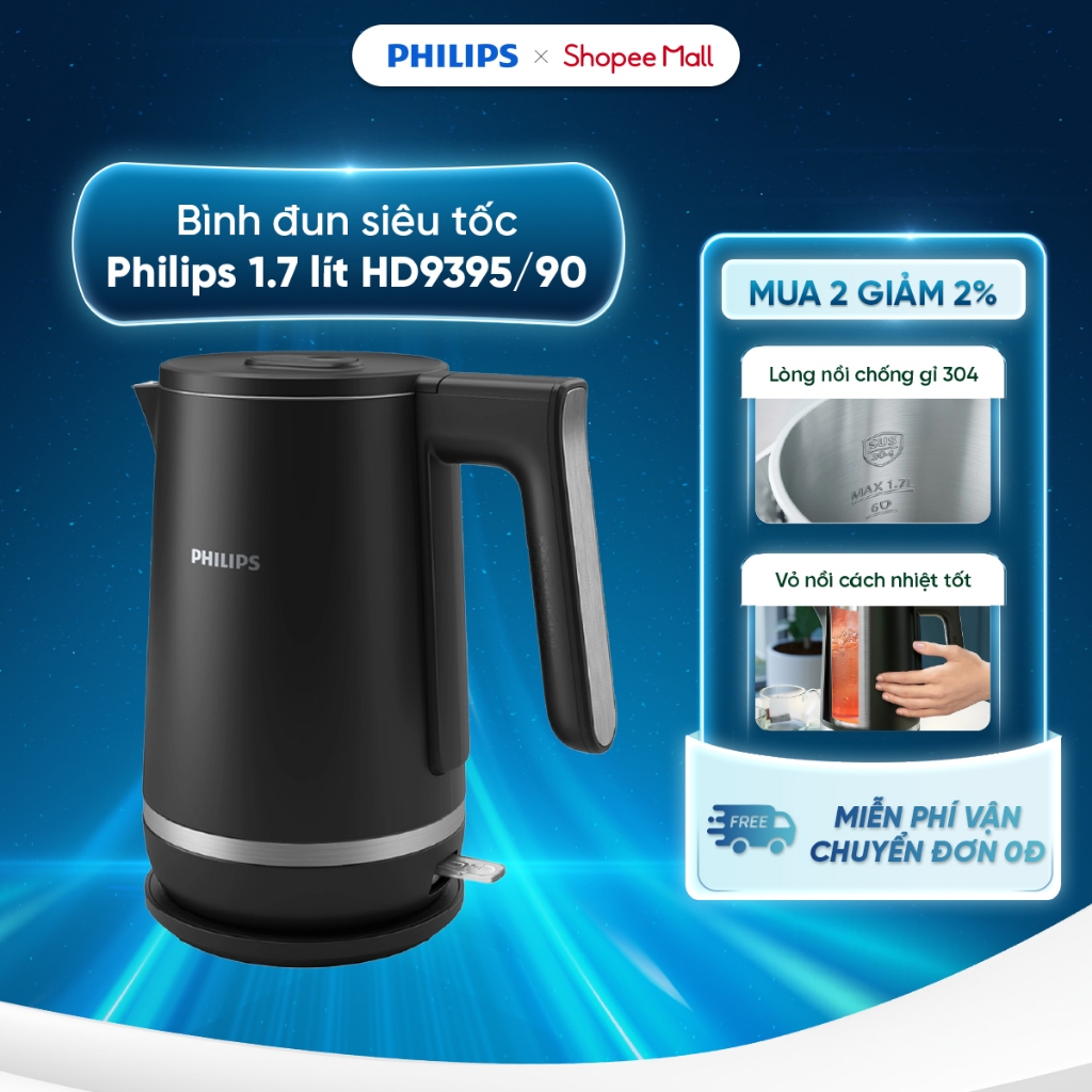Bình đun siêu tốc Philips 1.7 lít
