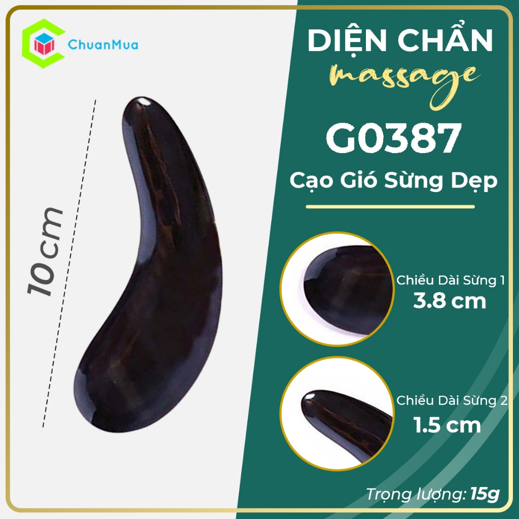 Cạo Gió Sừng Dẹp - Dụng Cụ Diện Chẩn ( Cạo Gió, Mát Xa, Day Ấn Huyệt, Đã Thông Kinh Mạch, Spa, Trẻ Hóa,...)