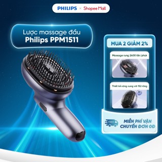  Lược điện massage đầu Philips PPM1511 - 2 mức độ rung - Giúp dưỡng chất thẩm thấu - Giảm stress 