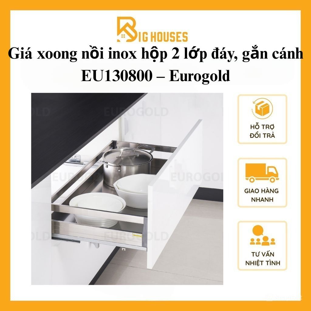 GIÁ XOONG NỒI HỘP 2 LỚP ĐÁY, GẮN CÁNH EUROGOLD