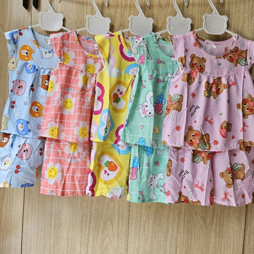 combo 3 bộ bé gái chất vải ton thấm hút