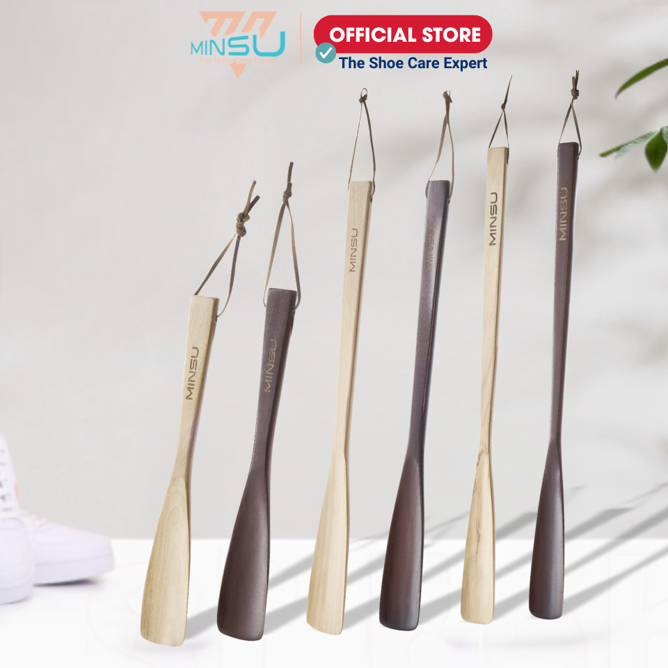 Cây Đón Gót Giày MINSU Shoehorn M2426 Dụng Cụ Hỗ Trợ Mang Xỏ Giày Bằng Gỗ Cao Cấp Dành Cho Nam Nữ