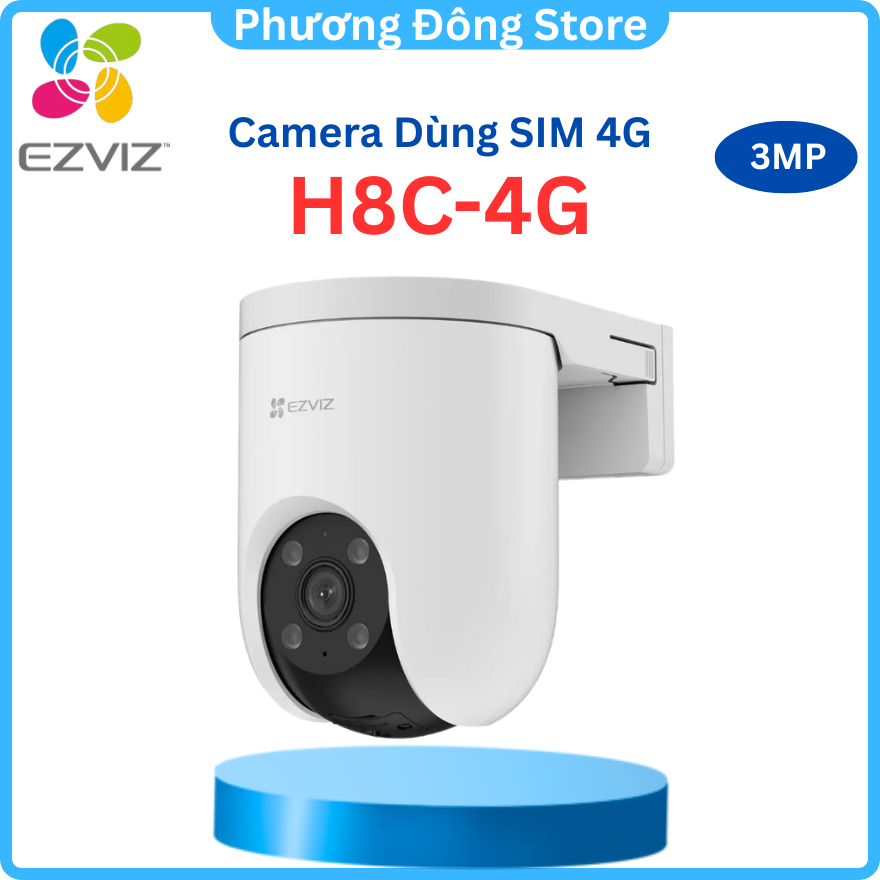 CAMERA Dùng SIM 4G EZVIZ H8C 3MP 2K - Xoay 360 Độ + Đàm Thoại 2 Chiều + Phát hiện chuyển động