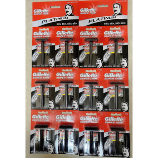 12 cây dao cạo gillette super thin cán đen
