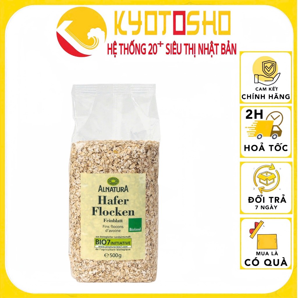 yến mạch Hafer Flocken Đức 500g ,yến mạch cán dẹt ,cán vỡ yến mạch giảm cân