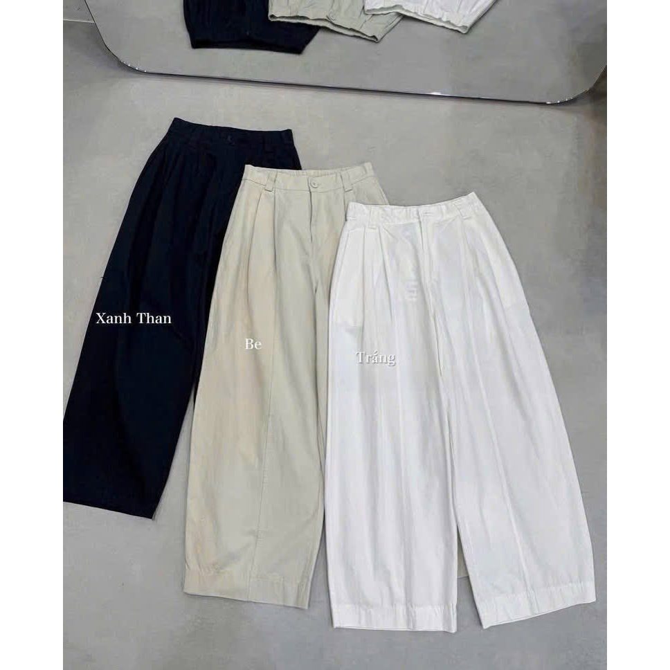 Quần baggy nữ Finn dáng suông ống rộng siêu tôn dáng, quần nữ vải kaki đứng form cạp khóa dễ phối đồ thời trang HEBE | BigBuy360 - bigbuy360.vn