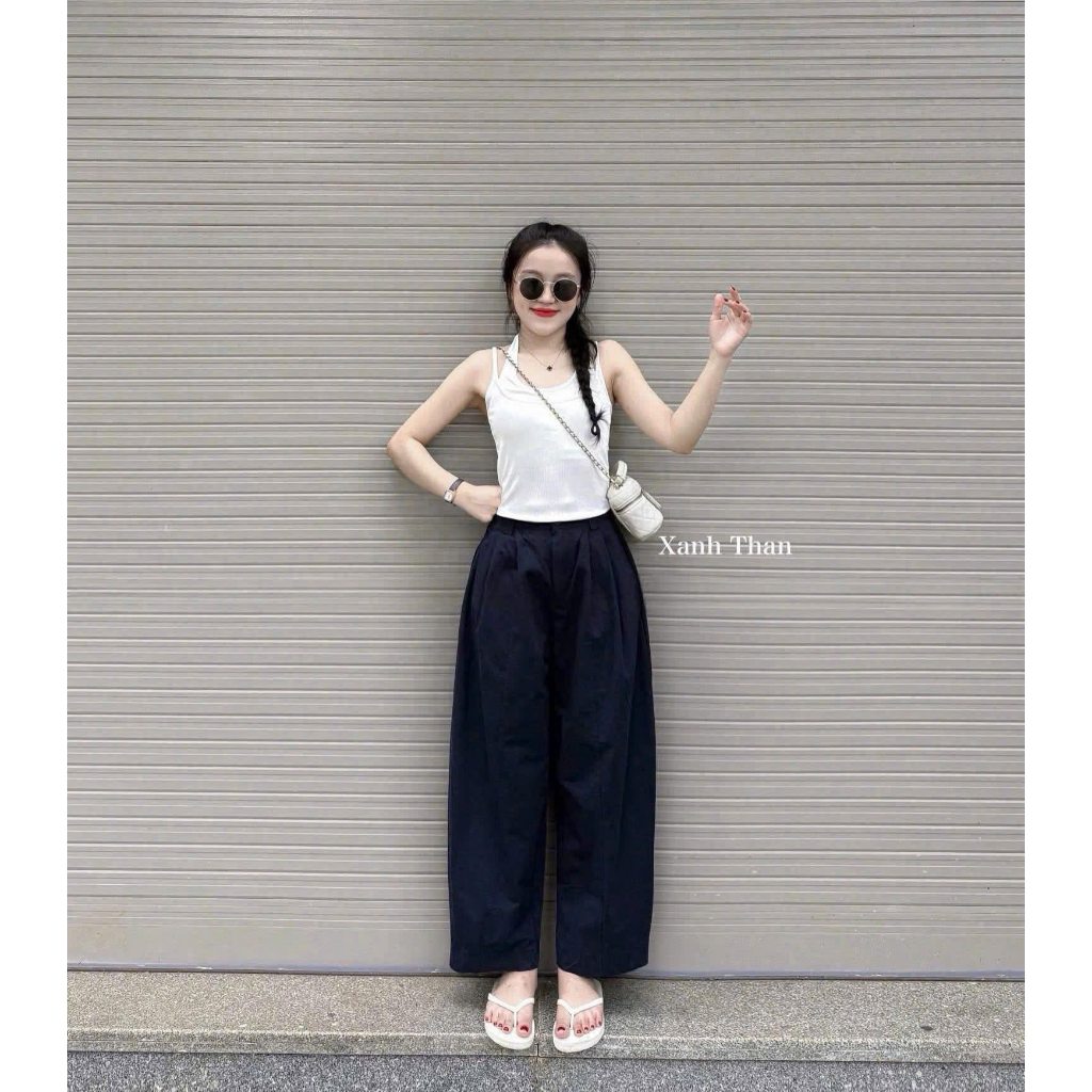 Quần baggy nữ Finn dáng suông ống rộng siêu tôn dáng, quần nữ vải kaki đứng form cạp khóa dễ phối đồ thời trang HEBE | BigBuy360 - bigbuy360.vn