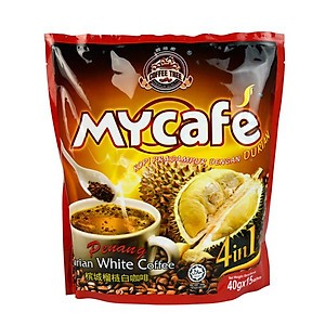  Cà phê trắng sầu riêng hòa tan 4 trong 1 My Cafe Durian White Coffee Malaysia 600g  15 gói x 40g  