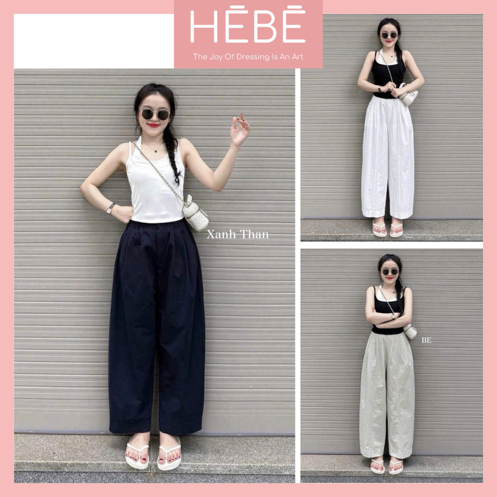 Quần baggy nữ Finn dáng suông ống rộng siêu tôn dáng, quần nữ vải kaki đứng form cạp khóa dễ phối đồ thời trang HEBE