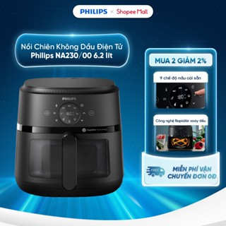 Nồi Chiên Không Dầu Điện Tử Philips NA230/00 6.2 lít |1700W | Cửa Sổ Kính, - Hàng Chính Hãng