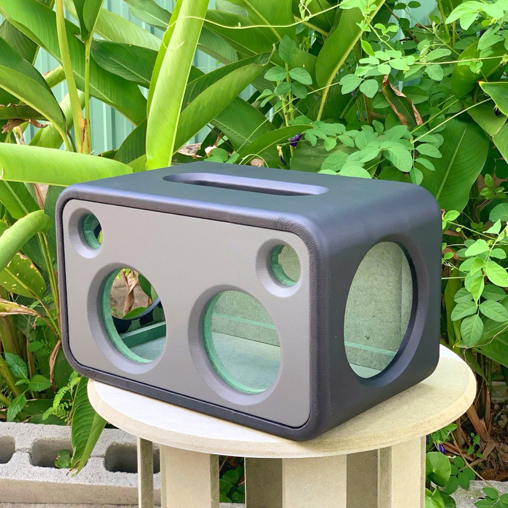 Box loa 2.0 bass 4 inch bọc da hoàn thiện treble 52mm cộng hưởng BB2 kèm nẹp LT Speaker