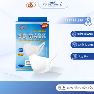  Khẩu Trang Y Tế  Nam Anh FAMAPRO 5D Mask Quai Vải 3 Lớp Ngăn Bụi Mịn Hộp 10 Cái 