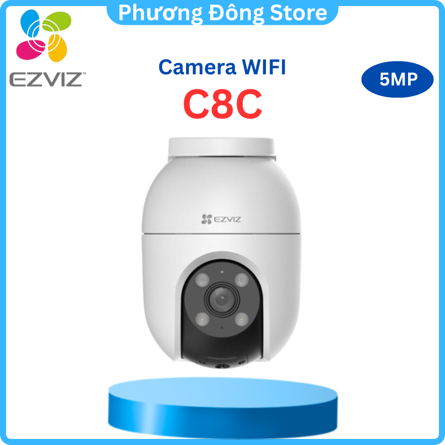 CAMERA IP WIFI NGOÀI TRỜI EZVIZ C8C 5MP 3K COLOR - Có màu ban đêm, Đàm thoại 2 chiều, Cảnh báo bằng 