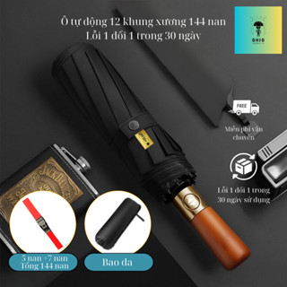 Ô tự động 144 nan, 12 khung xương cao cấp OHIO Umbrella, chống tia UV - Hàng chính hãng