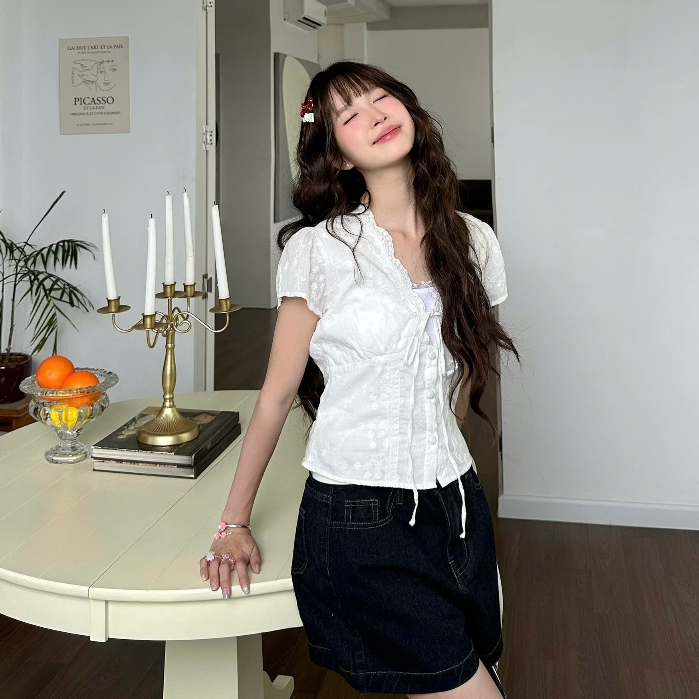 NAVIE - Áo kiểu boi thêu MOLLY thời trang nữ | BigBuy360 - bigbuy360.vn