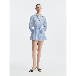 Đầm Sơ Mi Linen Tay Dài Kèm Dây Đai Thắt Nơ Eo Monette | 4546 | Lana Official Simple Chic