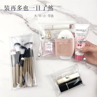 (1037) Ví Đựng Đô Makeup Cá Nhân Trong Suốt Khóa Bấm Bỏ Túi Đa Năng