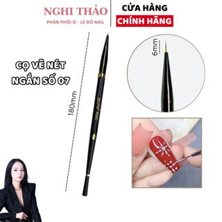 Cọ vẽ nét nail, cọ vẽ móng ngắn 6mm Jeliva số 07 Nghi Thảo