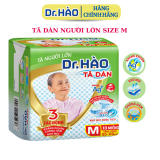 (Hàng Chính Hãng) Tã Dán Người Lớn Dr.HÀO Size M  10 Miêng Bỉm Dán Người Già (Vòng Hông 65 - 110cm)