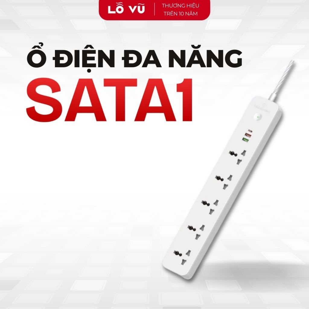 Ổ cắm điện đa năng thông minh velasboost SATA1, Chịu tải cao 2500W, Nhiều lỗ, Sạc nhanh - Lỗ Vũ 1, l